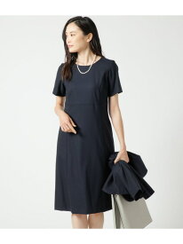 【SALE／64%OFF】ウールシルクピンドット ウエスト切り替え半袖ワンピース NEWYORKER WOMEN ニューヨーカー ワンピース・ドレス ワンピース ネイビー【RBA_E】【送料無料】[Rakuten Fashion]