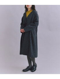 【SALE／50%OFF】【ウォッシャブル】Woolish Block Check リボンドロストドレス SIPULI シプリ ワンピース・ドレス ワンピース ブラック ホワイト【RBA_E】【送料無料】[Rakuten Fashion]