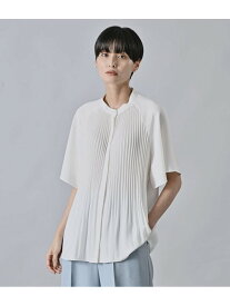 【SALE／30%OFF】ストレッチジョーゼット プリーツ5分袖ブラウス Atraer アトラエル トップス シャツ・ブラウス ホワイト ブラック【RBA_E】【送料無料】[Rakuten Fashion]