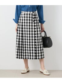 【SALE／39%OFF】ギンガムチェッククロス ラップ風スカート NEWYORKER WOMEN ニューヨーカー スカート その他のスカート ホワイト【RBA_E】【送料無料】[Rakuten Fashion]