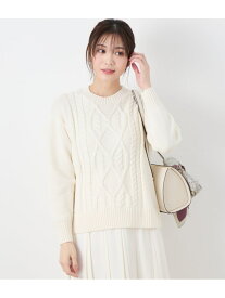 【SALE／60%OFF】コットンポリエステル パネルケーブルプルオーバー NEWYORKER WOMEN ニューヨーカー トップス ニット ホワイト【RBA_E】【送料無料】[Rakuten Fashion]