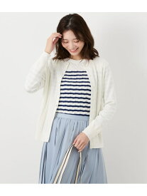 【SALE／59%OFF】【L】コンパクトギザコットン ケーブルクルーネックカーディガン NEWYORKER WOMEN L-SIZE ニューヨーカー エルサイズ トップス カーディガン ピンク ホワイト ブルー グリーン【RBA_E】【送料無料】[Rakuten Fashion]