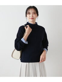 【SALE／50%OFF】【L】コットン片畦 ビルドネックプルオーバー NEWYORKER WOMEN L-SIZE ニューヨーカー エルサイズ トップス ニット ネイビー【RBA_E】【送料無料】[Rakuten Fashion]