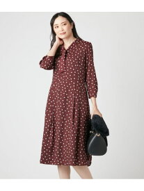 【SALE／33%OFF】キューブプリント ボウタイ7分袖ワンピース NEWYORKER WOMEN ニューヨーカー ワンピース・ドレス ワンピース レッド【RBA_E】【送料無料】[Rakuten Fashion]