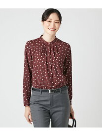 【SALE／56%OFF】キューブプリント 比翼タック長袖ブラウス NEWYORKER WOMEN ニューヨーカー トップス シャツ・ブラウス レッド【RBA_E】【送料無料】[Rakuten Fashion]