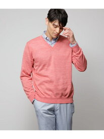 【SALE／65%OFF】【ウォッシャブル】リネンポリエステル Vネックプルオーバーニット NEWYORKER MEN ニューヨーカー トップス ニット レッド【RBA_E】【送料無料】[Rakuten Fashion]