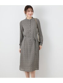 【SALE／29%OFF】【L】アーキテクスチャーモチーフプリント スタンドカラ-ワンピース NEWYORKER WOMEN L-SIZE ニューヨーカー エルサイズ ワンピース・ドレス ワンピース ネイビー【RBA_E】【送料無料】[Rakuten Fashion]