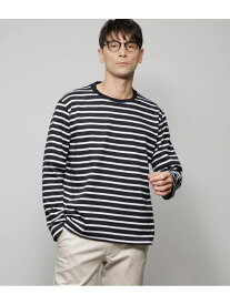 【SALE／60%OFF】I cotoni di Albini 長袖 ボーダー Tシャツ NEWYORKER MEN ニューヨーカー トップス カットソー・Tシャツ ネイビー【RBA_E】【送料無料】[Rakuten Fashion]