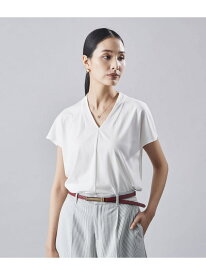 【SALE／60%OFF】トリアセ強撚スムース Vネックカットソーブラウス Atraer アトラエル トップス シャツ・ブラウス ホワイト【RBA_E】【送料無料】[Rakuten Fashion]