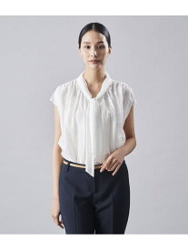 【SALE／60%OFF】シルキーカールマイヤー ボウタイギャザーブラウス Atraer アトラエル トップス シャツ・ブラウス ホワイト【RBA_E】【送料無料】[Rakuten Fashion]