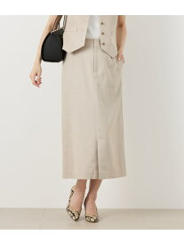 【SALE／45%OFF】【ウォッシャブル】ポリエステルリネンコード ロングストレートスカート NEWYORKER WOMEN ニューヨーカー スカート ロング・マキシスカート ネイビー ベージュ【RBA_E】【送料無料】[Rakuten Fashion]