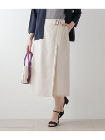 【SALE／61%OFF】ライトグログラン ラップ風ストレートスカート NEWYORKER WOMEN ニューヨーカー スカート その他のスカート ベージュ ブルー【RBA_E】【送料無料】[Rakuten Fashion]