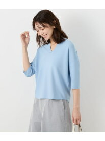 【SALE／60%OFF】ホールガーメント(R) ニット スラッシュネック6分袖プルオーバー NEWYORKER WOMEN ニューヨーカー トップス ニット ホワイト ブルー【RBA_E】【送料無料】[Rakuten Fashion]