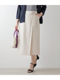 【SALE／59%OFF】【L】ライトグログラン ラップ風ストレートスカート NEWYORKER WOMEN L-SIZE ニューヨーカー エルサイズ スカート その他のスカート ベージュ ネイビー ブルー【RBA_E】【送料無料】[Rakuten Fashion]