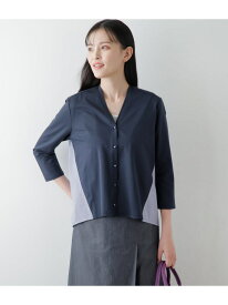 【SALE／70%OFF】【接触冷感】J-CAMICIE 7分袖Vネックカーディガン NEWYORKER WOMEN ニューヨーカー トップス カットソー・Tシャツ ネイビー ホワイト【RBA_E】【送料無料】[Rakuten Fashion]