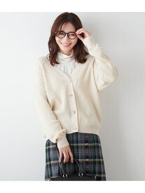 【SALE／47%OFF】【L】【手洗い可能】ウールコットン片畔 Vネックカーディガン NEWYORKER WOMEN L-SIZE ニューヨーカー エルサイズ トップス カーディガン グリーン ホワイト【RBA_E】【送料無料】[Rakuten Fashion]