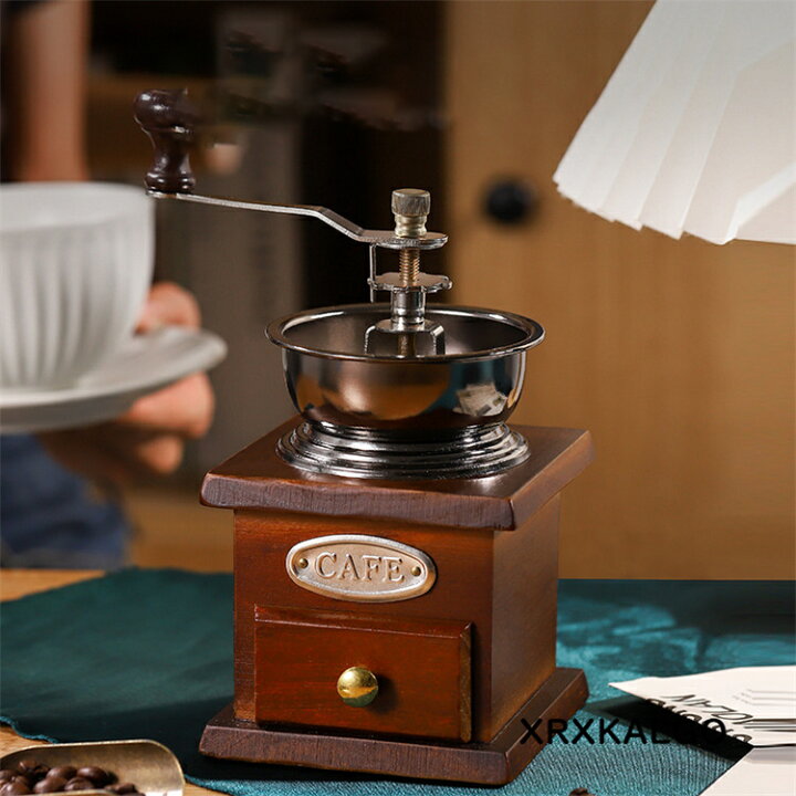 楽天市場】手挽きコーヒーミル ステンレス キャンプ 携帯 原木 粗さ  