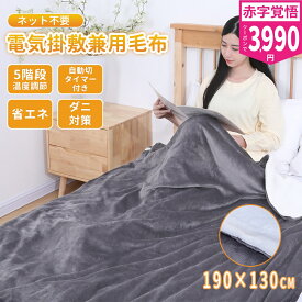 ＼★お買い物マラソンクーポンで⇒3990円／電気毛布 掛け敷き兼用 190cm×130cm あったか 洗える タイマー付き 抗菌防臭 ダニ退治 5階段温度調節 冬 速暖 省エネ 節電 ヒーター 寒さ対策 電気ブランケット 送料無料 一年保証期間 クリスマス ギフトおすすめ