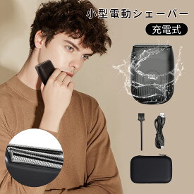 【限定クーポンで1935円】メンズシェーバー 髭剃り 電気シェーバー 深剃りLEDディスプレイ 往復式 電動髭剃り ミニシェーバー 携帯用 IPX7防水 水洗い可 乾湿両用 持ち運び コンパクト 軽量 小型 USB急速充電 Type-C充電式 旅行 出張 プレゼント