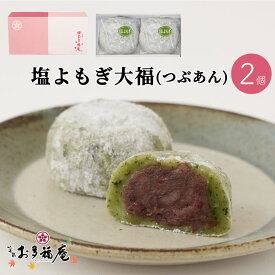 塩大福 よもぎ 2個入 大福 ギフト お取り寄せ つぶあん 国産よもぎ 人気 和菓子 京都 プレゼント お礼 お返し お渡し お供え お茶請け 紅茶 コーヒー 緑茶 お菓子 自分用 スイーツ