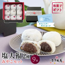 京都 ホワイトデー みやこお重セット9個入り 黒豆塩大福 粒あん 塩大福 こしあん 北海道産 黒豆 滋賀県産羽二重粉 餅米使用 餅菓子 大福 和菓子 ギフト スイーツ 高級 お取り寄せ 後味サッパリ 人気 餅 御祝 あんこ 手土産 お菓子 贈り物 プレゼント 冷凍 送料無料