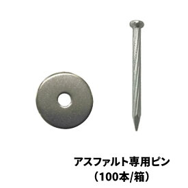 【人工芝・防草シート副資材】　アスファルト専用ピン 【ピン9×5mm SUS座金5.5×25mm】　100本/箱　アスファルトへの固定に　040186