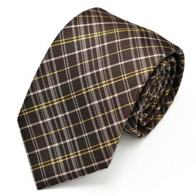 ネクタイ 茶色 ブラウン こげ茶 黄色 チェック メンズ おしゃれ かっこいい ねくたい 洗濯 necktie ブランド プレゼント 結婚式 ギフト 無地 柄 フォーマル 葬式 就活 営業 学生 人気 at-ux-ne-1316(C) メール便で送料無料