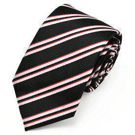 ネクタイ 黒 赤 ブラック レッド ストライプ メンズ おしゃれ かっこいい ねくたい 洗濯 necktie ブランド プレゼント 結婚式 ギフト 無地 柄 フォーマル 葬式 就活 営業 学生 人気 at-ux-ne-1316(C) メール便で送料無料