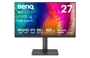 �x���L���[�W���p�� BenQ AQCOLOR�V���[�Y�E�f�U�C�i�[���� WQHD���j�^�[ PD2706QN 27�C���`/IPS/�i�m�}�b�g/100Hz ���t���b�V�����[�g/�L�F��/USB Type-C 90W���d/HDMI/DP/KVM�@�\/�X�s�[�J�[�t(3W x2)/��������