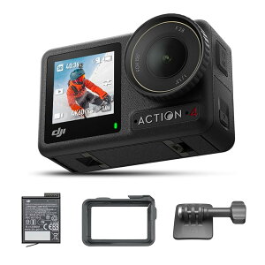 DJI �A�N�V�����J���� Osmo Action 4 �X�^���_�[�h�R���{ 4K/120fps�Ή� �h���A�N�V�����J���� 1/1.3�C���`�Z���T�[���� �����̒�Ɠx���\ 10-bit & D-Log M �J���[�p�t�H�[�}���X �����ԋ쓮��1770 mAh�o�b