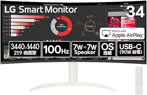 LG X}[gj^[ MyView Smart Monitor 34SR60QC-B 34C`/3440×1440/100Hz/webOS/sRGB 99%/HDR/A`OA