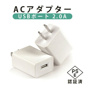 「在庫一掃」ACアダプター USBポート 2.0A iPhone 充電 充電器 iPhone12 iPhone11 iPhoneX iPhone各種 100V 240V　対応　海外対応