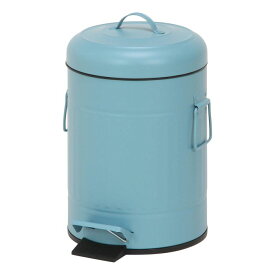 不二貿易 ゴミ箱 スチール ラウンドペダルペール 5L スモークブルー ダストボックス 蓋付き インナーボックス 足踏みペダル 丸 円形 円筒 キッチン リビング ダイニング シンプル かわいい おしゃれ 34739