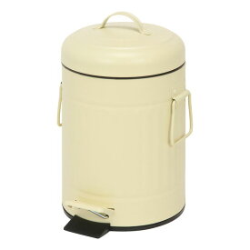 ゴミ箱 ダストボックス 蓋付き ペダル スチール ラウンドペダルペール 3L アイボリー 34747