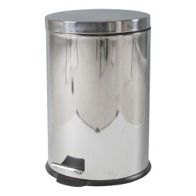 不二貿易 ゴミ箱 ステンレス ラウンドペダルペール 20L ダストボックス 蓋付き インナーボックス 足踏みペダル 丸 円形 円筒 キッチン リビング ダイニング シンプル 78833