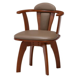 不二貿易 ダイニングチェア ダイニング 肘付回転チェアー ブラウン イス 椅子 回転式 ひじ掛け付き ダイニング リビング シンプル 81236