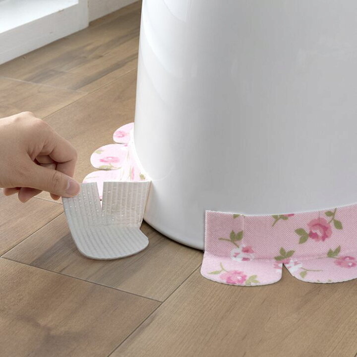 サンコー トイレ 便器すきまテープ ずれない 貼るだけ 汚れ防止  おくだけ吸着 バラ ピンク 2枚 8×長さ58cm KB-45