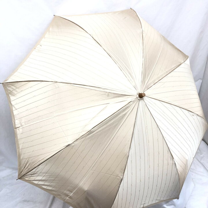 イヴサンローラン 晴雨兼用 日傘 折りたたみ 柄 ロゴ 傘袋付き 安全shopping