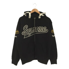 Supreme × Vanson シュプリーム バンソン 21SS Leathers Spider Web Zip Up Hooded Sweatshirt 蜘蛛の巣 スウェット ワッペン メンズ ブラック レザー S 三国ケ丘店 ITV01G6XSO36 【中古】 RM3628D