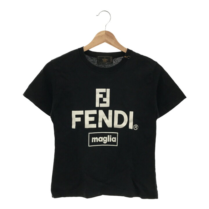 楽天市場】FENDI フェンディ ロゴ 半袖Tシャツ イタリア製 ブラック 黒 
