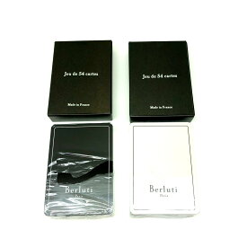 Berluti ベルルッティ トランプ2セット ホワイト ブラック Jeu de 54 cartes フランス製 三国ケ丘店 ITN4N44O7NBC 【中古】 RM5107D