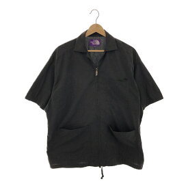 THE NORTH FACE PURPLE LABEL ザノースフェイス パープルレーベル Polyester Linen Field H／S Zip Shirt NT3321N リネンフィッシングシャツ 半袖シャツ ジップ 無地 ロゴ メンズ トップス 三国ケ丘店 ITVU8AE9LAHA 【中古】 RM3491M