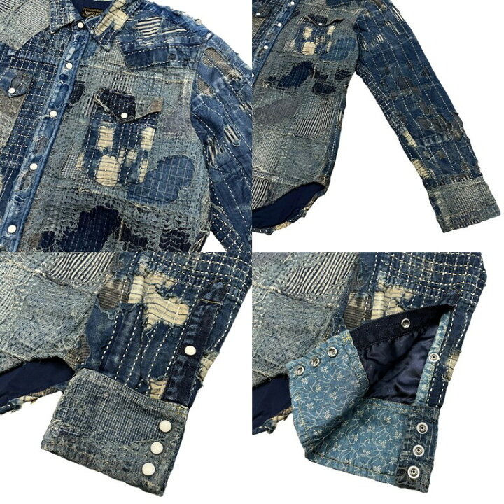 楽天市場】KAPITAL タグ付未使用 22SS KOUNTRY BOROウエスタンシャツ 