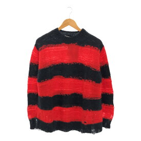 Acne Studios アクネ ストゥディオズ 21AW Distressed Striped Sweater タグ付き 61-15-1013-202 アクリル ナイロン モヘア ウール アルパカ ダメージ ボーダーニット モヘアニット 三国ケ丘店 ITE7YMJGKC74 【中古】 RM3578M