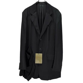 Yohji Yamamoto Pour Homme 23AW ウールギャバジンドレープパッチテーラードジャケット WOOL GABARDINE LEFT SIDE DRAPED JACKET 黒当て布付きJKT LOOK32 定価180,400円 美品 タグ付き ヨウジヤマモトプールオム メンズ 三国ケ丘店 ITI8A3MRVDV8 【中古】 RM3775I