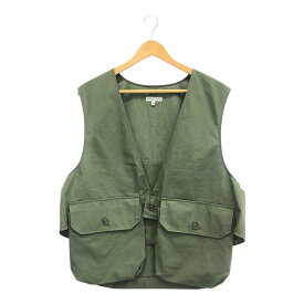 ENGINEERED GARMENTS エンジニアードガーメンツ サイズM Fowl Vest Cotton Ripstop EF184 定価31,900円 カーキ 美品 USA製 ファウルベスト コットン リップストップ 上着 メンズ 三国ケ丘店 IT2D0QAVKPVK 【中古】 RM4989M
