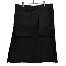 Yohji Yamamoto Pour Homme 16AW ブラックデニム手織りプリーツキルトスカート 巻き ボトムス パンツ Archive ヨウジヤマモトプールオム メンズ 三国ケ丘店 IT3HM4V143QM 【中古】 RM6129I