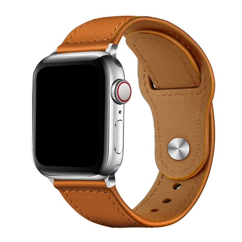 Apple Watch バンド 合皮 38 40 41mm クラシックオレンジ - 時計