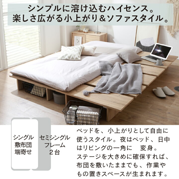 楽天市場】【楽天1位】 ベッド ベッドフレーム マットレス付き 