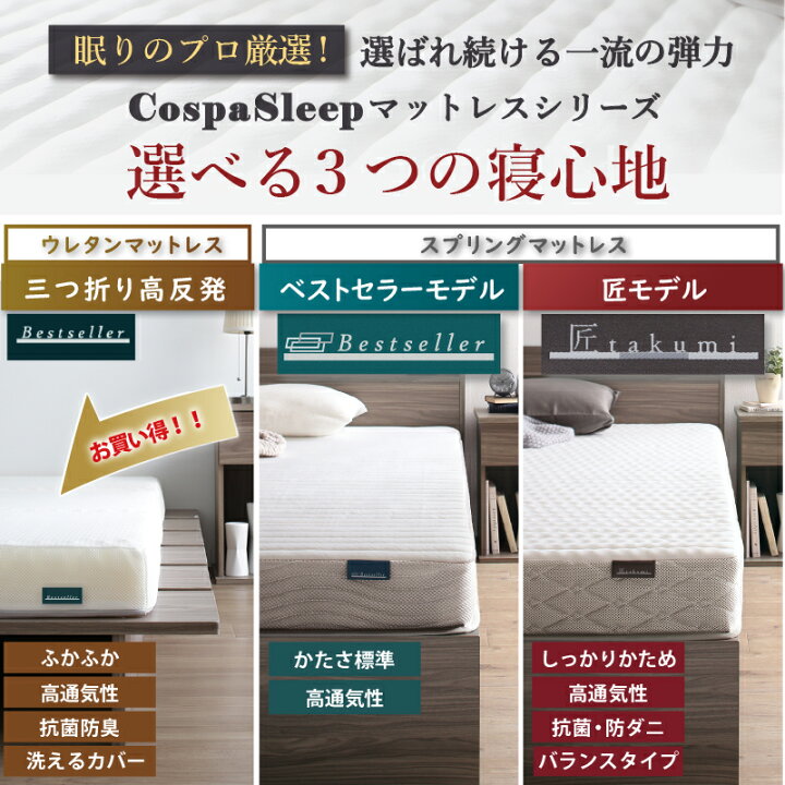 楽天市場】【楽天1位】 ベッド ベッドフレーム マットレス付き 